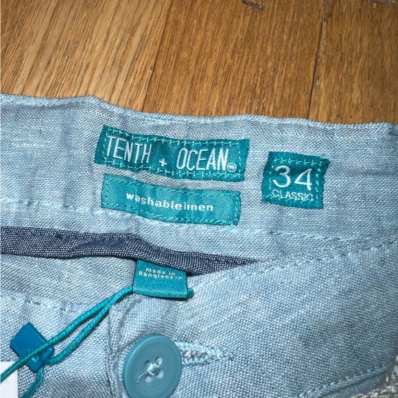 Tenth & Ocean Blue Linen Shorts - Picture 3 of 3